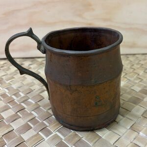 Vintage Copper Mug with Brass Handle